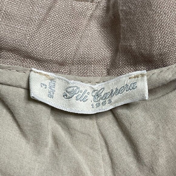 Pili Carrera Kid's Brown Tan 100% Linen Chino Shorts Size 3 - Picture 4 of 7